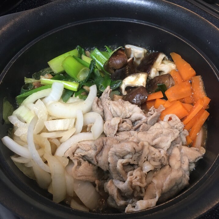 新玉ねぎ たっぷりの豚すき煮